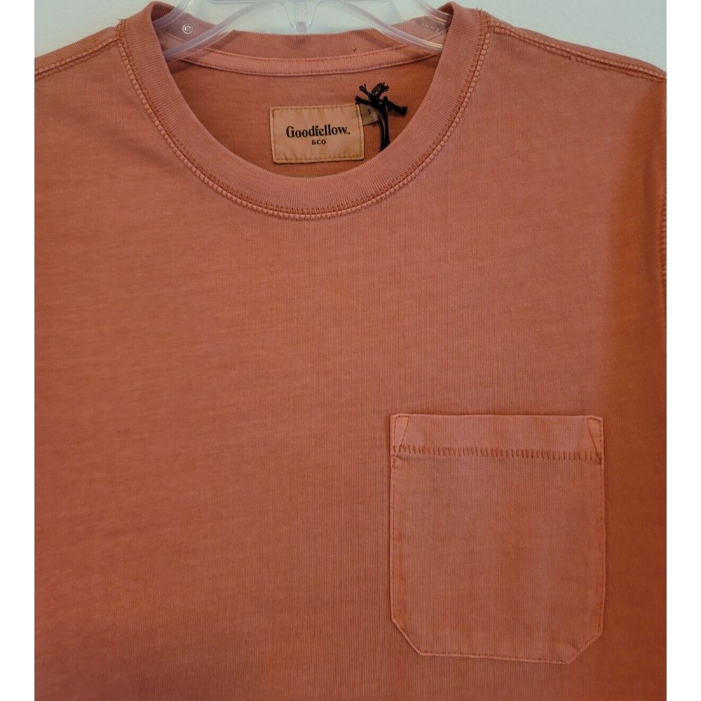 Goodfellow Mens Size S Long Sleeve Crewneck T-Shirt with Pocket Thick Cotton - Picture 2 of 11